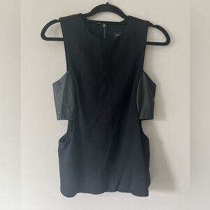 La Pina by David Helwani Leather Cut Out Revolve Tank Top Size Small
